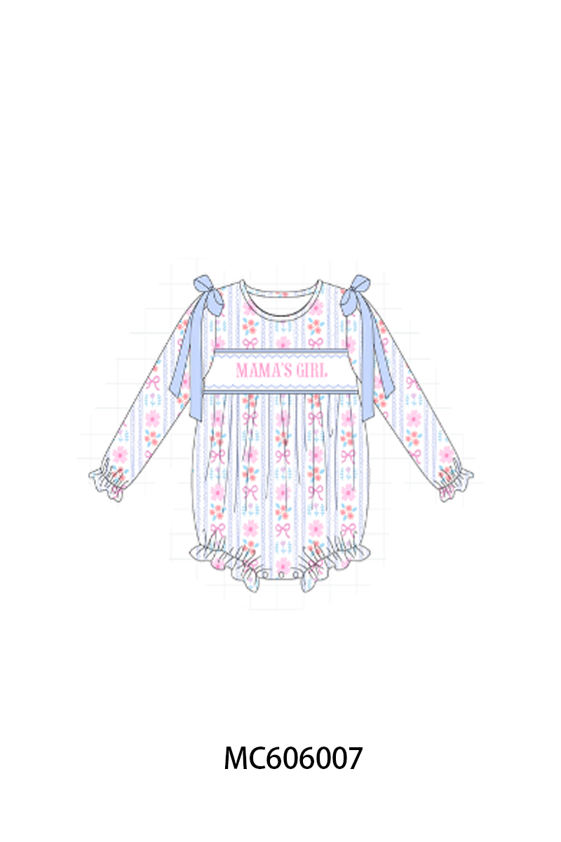 PO95 Blue MAMA'S GIRL embroidery floral collection-ETA December