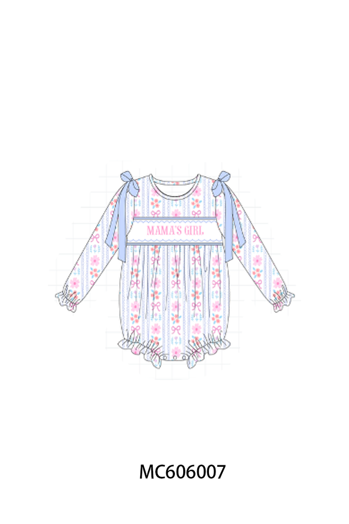PO95 Blue MAMA'S GIRL embroidery floral collection-ETA December