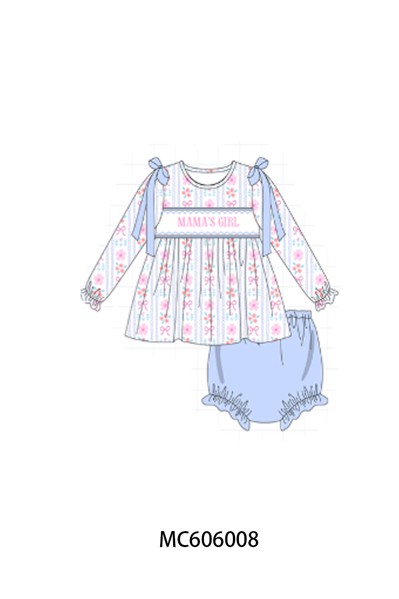 PO95 Blue MAMA'S GIRL embroidery floral collection-ETA December
