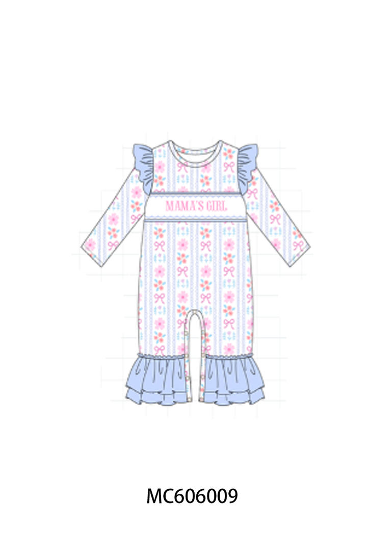 PO95 Blue MAMA'S GIRL embroidery floral collection-ETA December