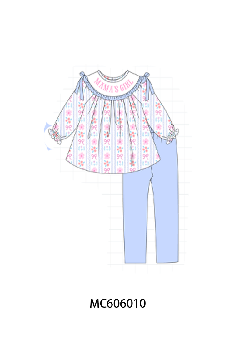 PO95 Blue MAMA'S GIRL embroidery floral collection-ETA December