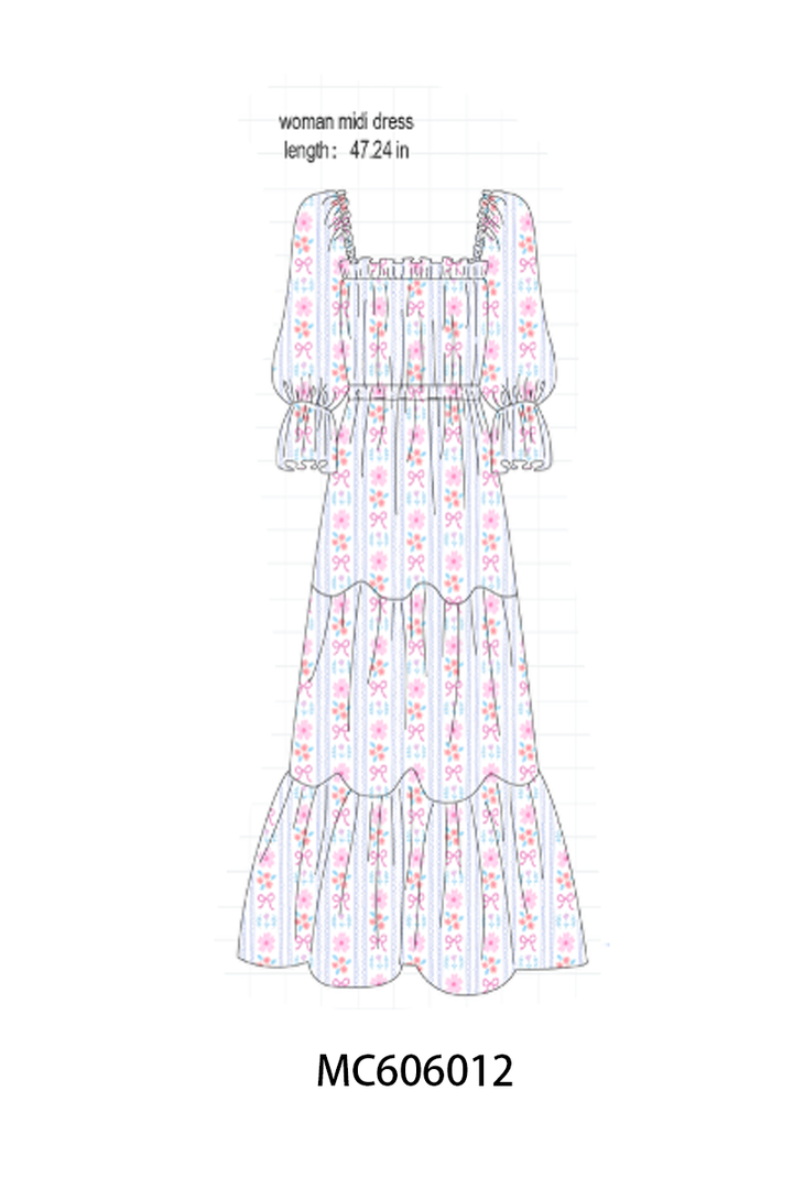 PO95 Blue MAMA'S GIRL embroidery floral collection-ETA December