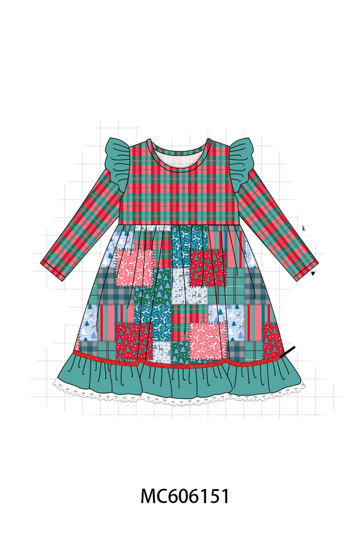 PO95 Teal christmas patchwork collection- ETA December