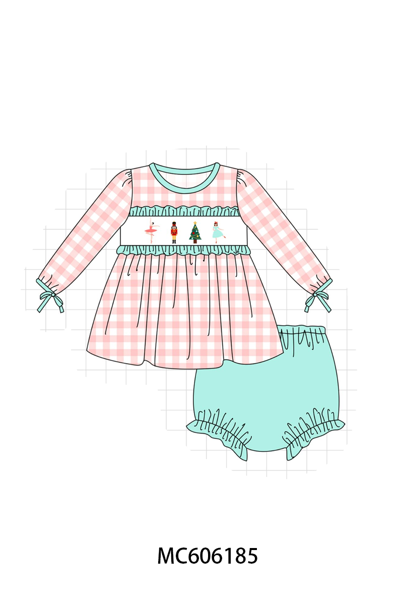 PO95 Pink nutcracker embroidery gingham collection- ETA December