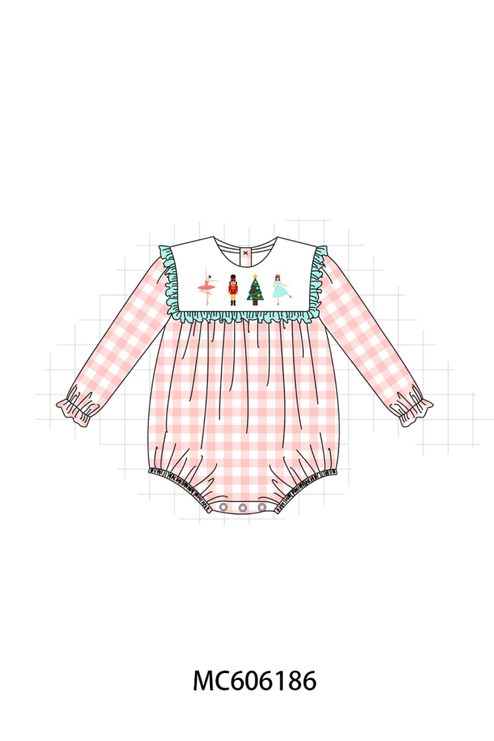 PO95 Pink nutcracker embroidery gingham collection- ETA December