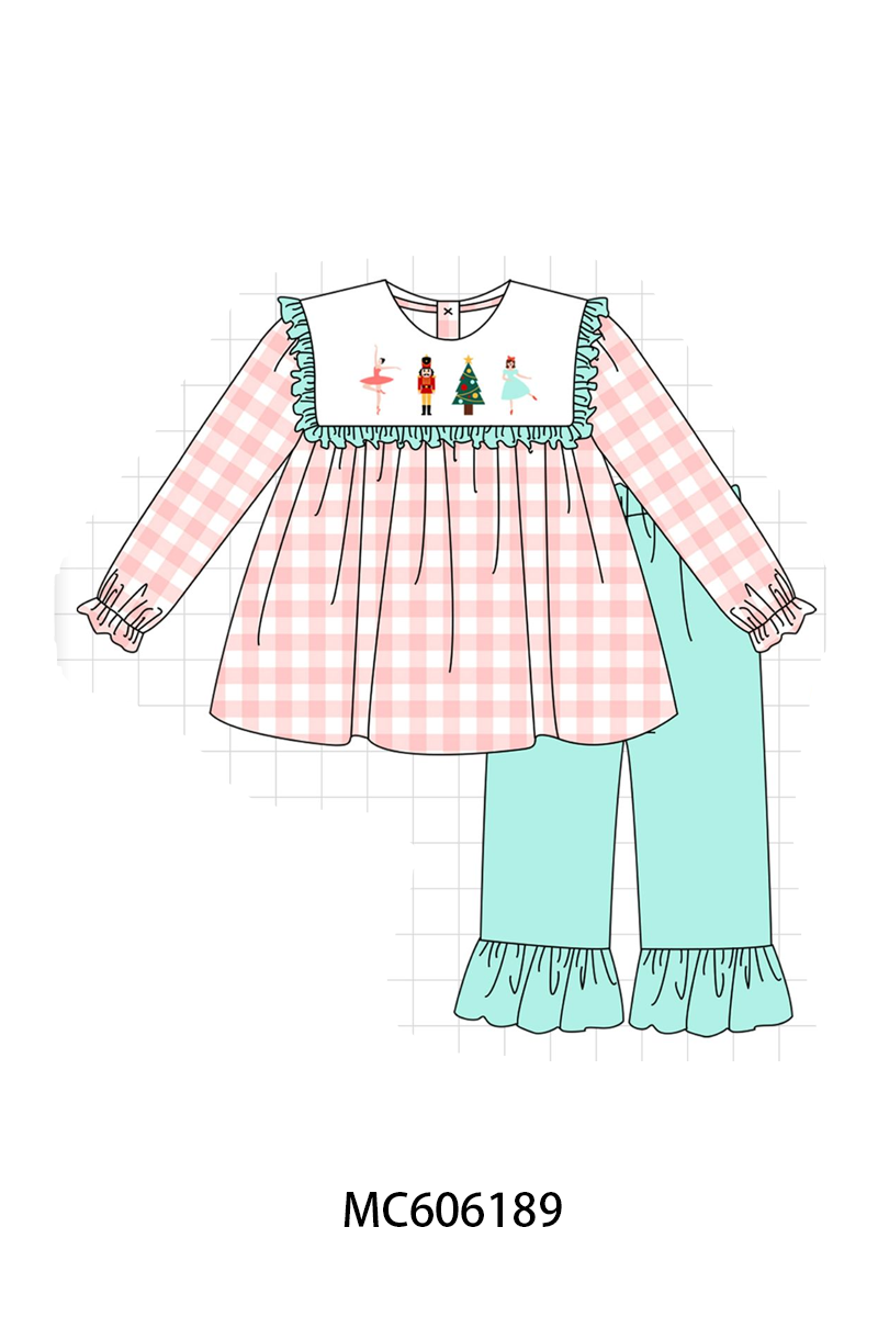 PO95 Pink nutcracker embroidery gingham collection- ETA December
