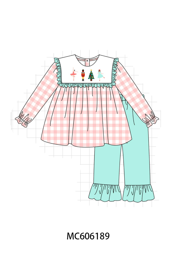 PO95 Pink nutcracker embroidery gingham collection- ETA December