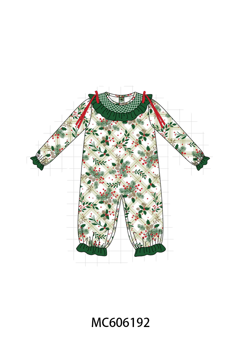 PO95 Forest christmas holly leaves smocked collection- ETA December