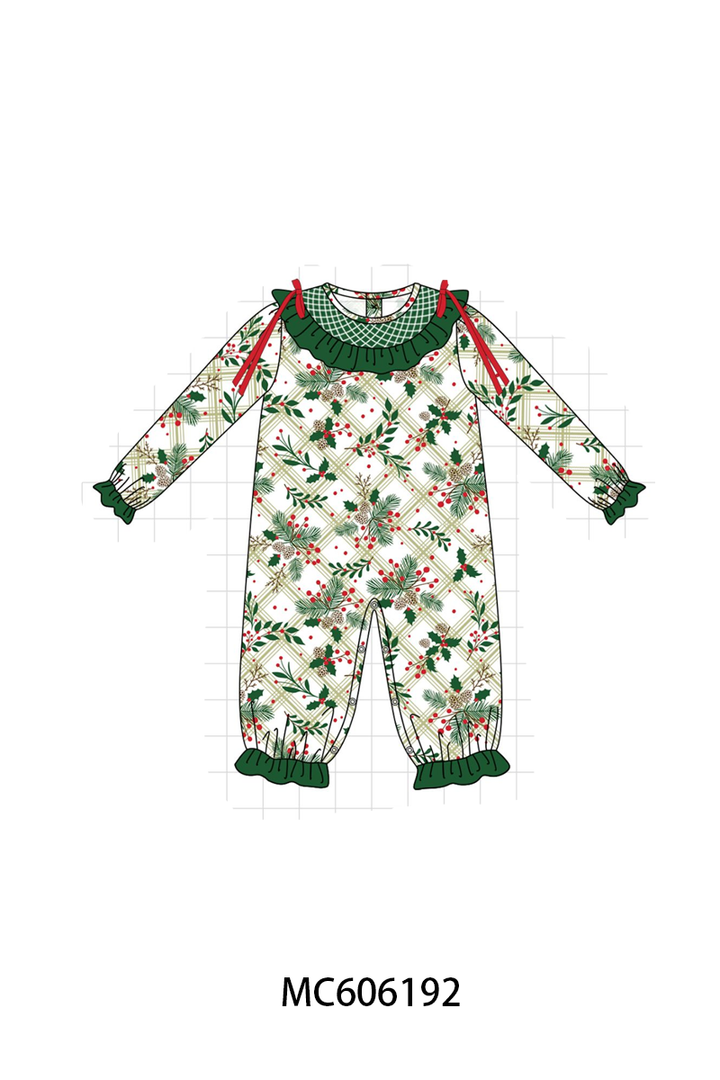 PO95 Forest christmas holly leaves smocked collection- ETA December