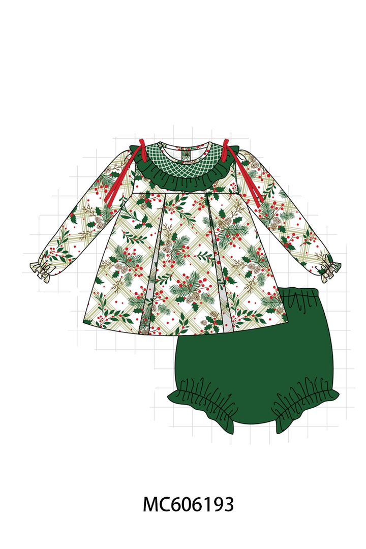 PO95 Forest christmas holly leaves smocked collection- ETA December