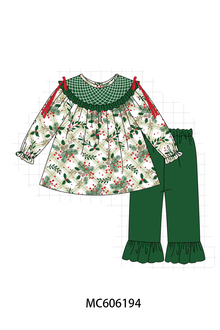 PO95 Forest christmas holly leaves smocked collection- ETA December