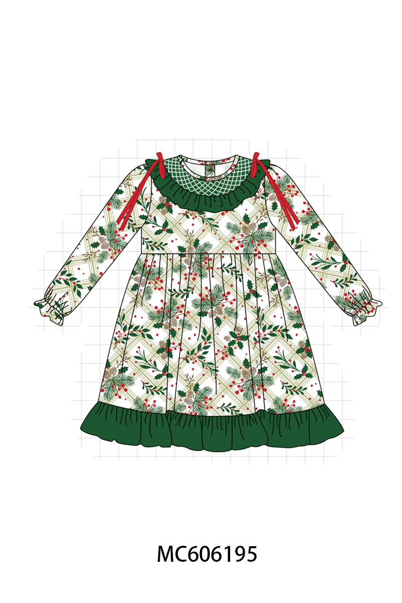 PO95 Forest christmas holly leaves smocked collection- ETA December