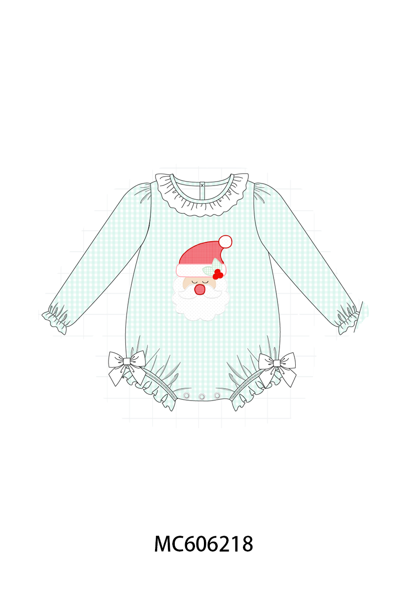 PO95 Mint christmas santa claus applique gingham collection- ETA December