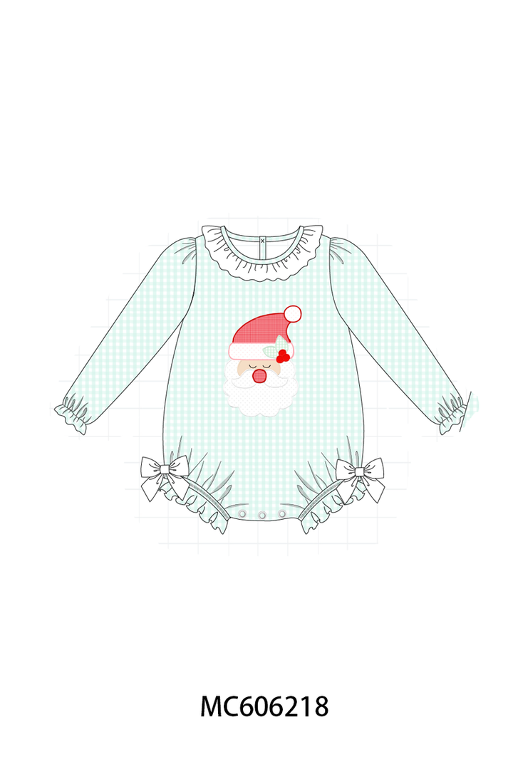 PO95 Mint christmas santa claus applique gingham collection- ETA December