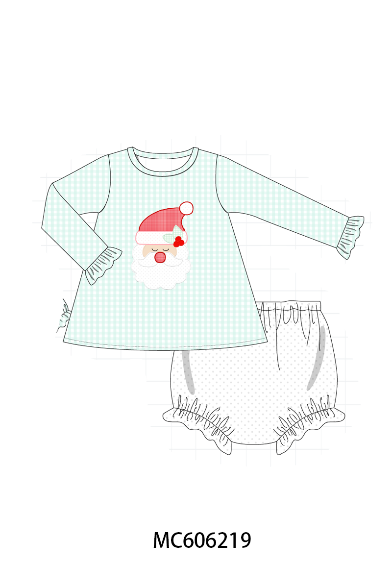 PO95 Mint christmas santa claus applique gingham collection- ETA December