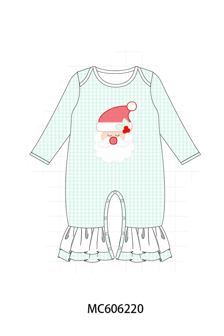 PO95 Mint christmas santa claus applique gingham collection- ETA December