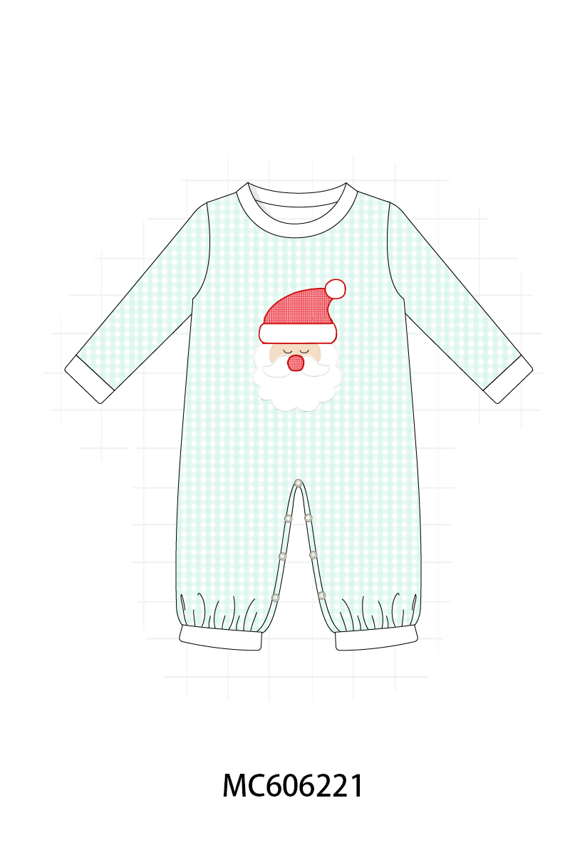 PO95 Mint christmas santa claus applique gingham collection- ETA December