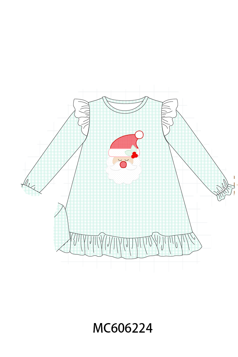 PO95 Mint christmas santa claus applique gingham collection- ETA December