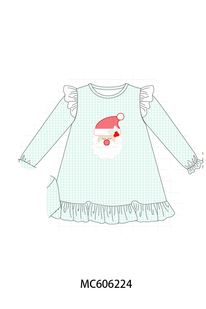 PO95 Mint christmas santa claus applique gingham collection- ETA December