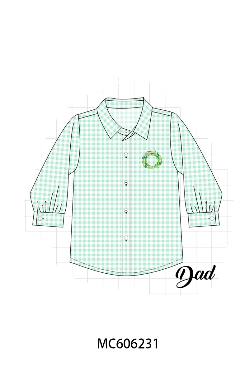 PO95 Green gingham wreath embroidery collection- ETA December