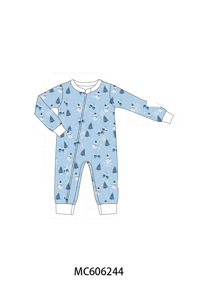 PO95 Blue snowman print pajama collection- ETA December