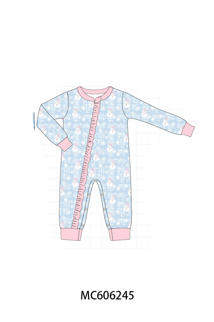 PO95 Blue snowman print pajama collection- ETA December