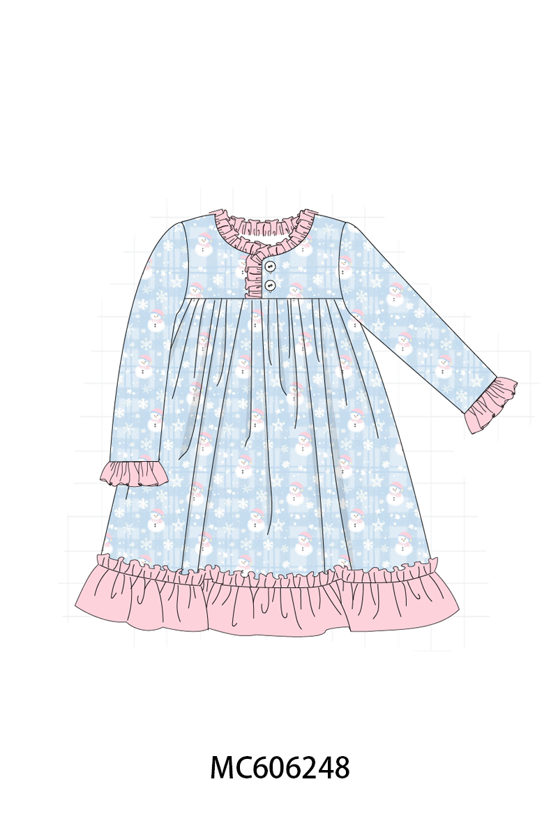 PO95 Blue snowman print pajama collection- ETA December
