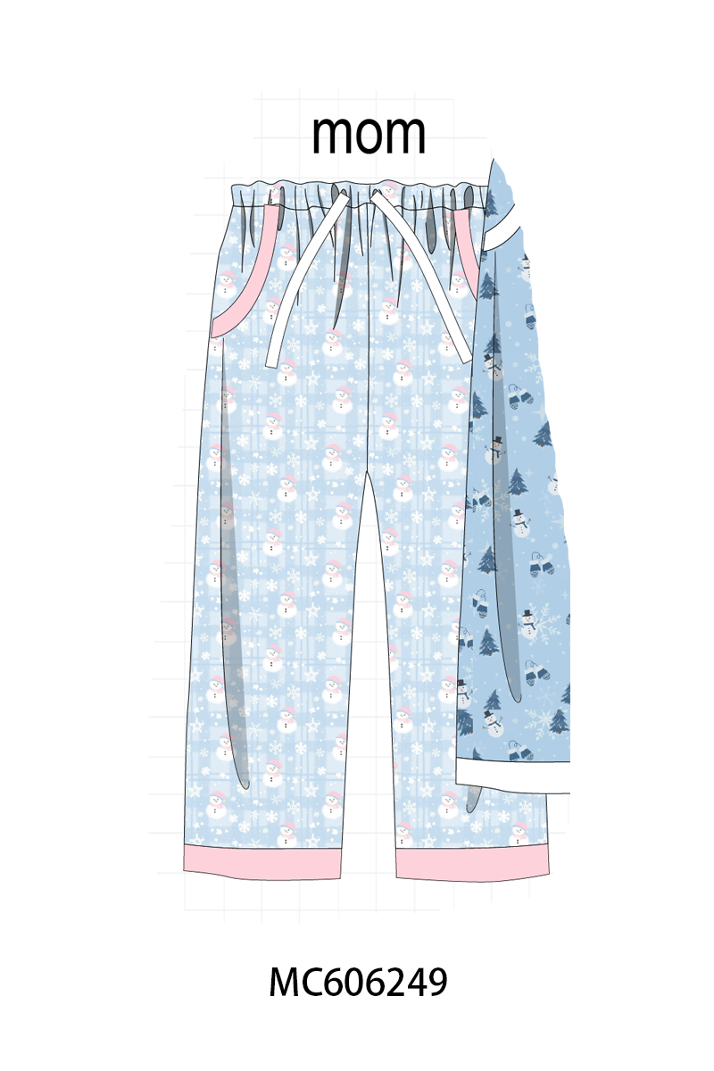 PO95 Blue snowman print pajama collection- ETA December