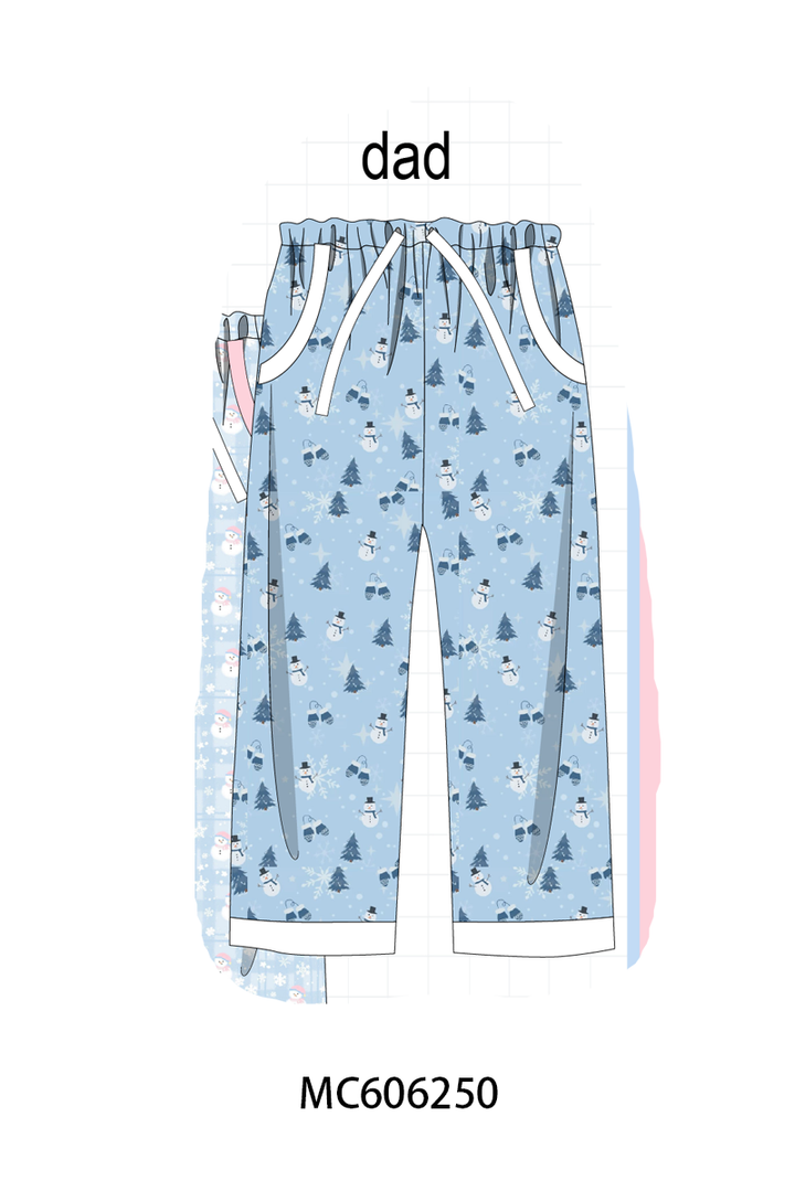 PO95 Blue snowman print pajama collection- ETA December