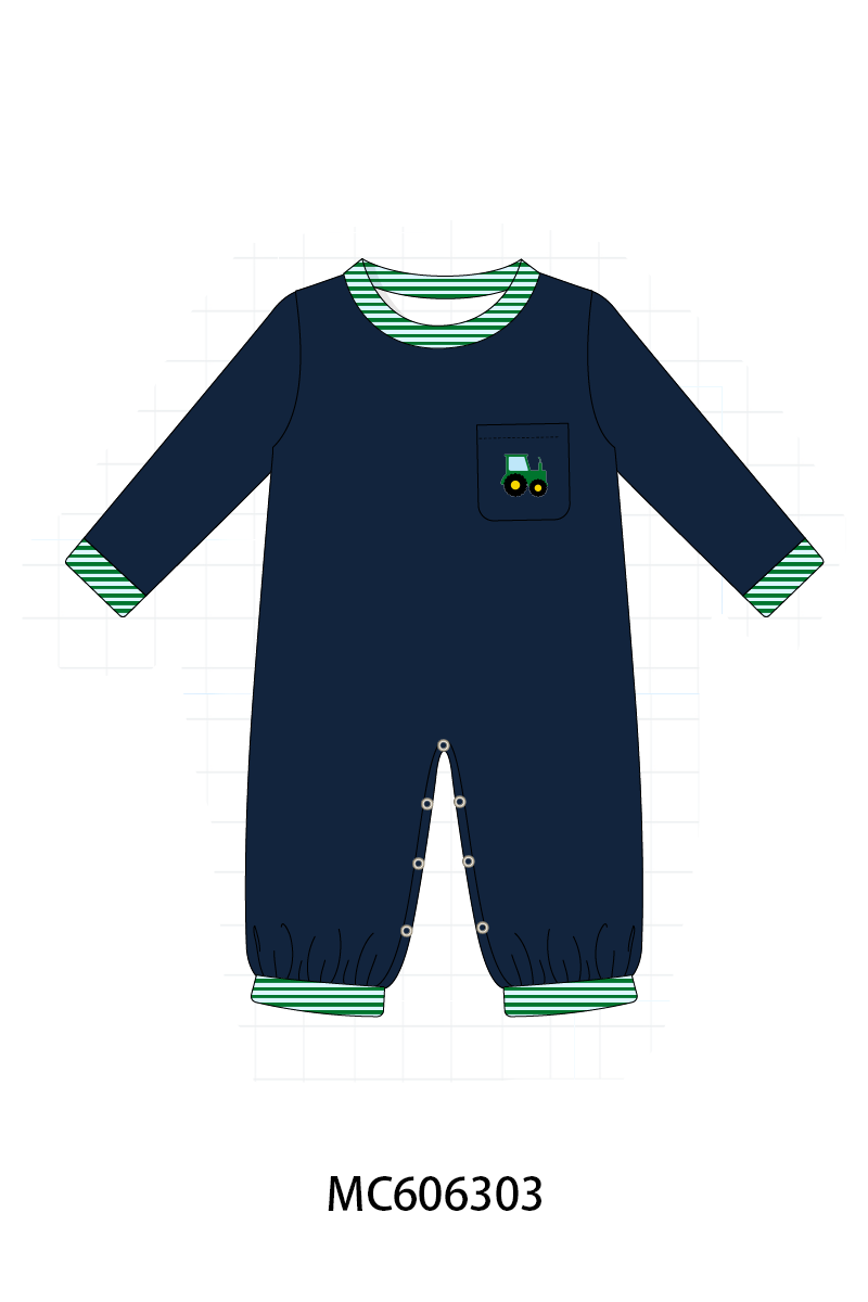 PO95 Navy tractor embroidery stripe collection- ETA December