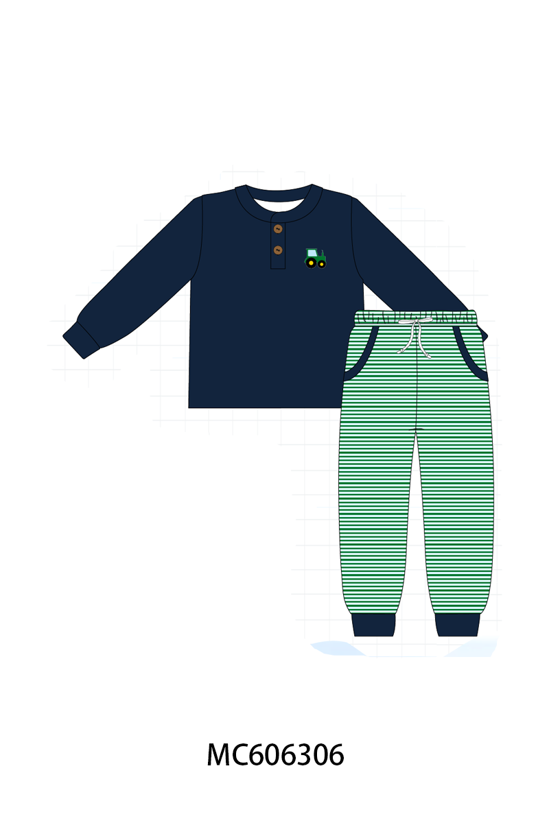 PO95 Navy tractor embroidery stripe collection- ETA December