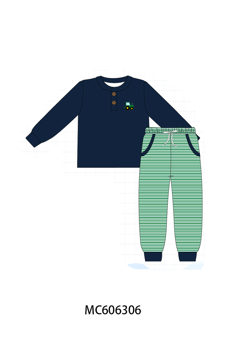 PO95 Navy tractor embroidery stripe collection- ETA December