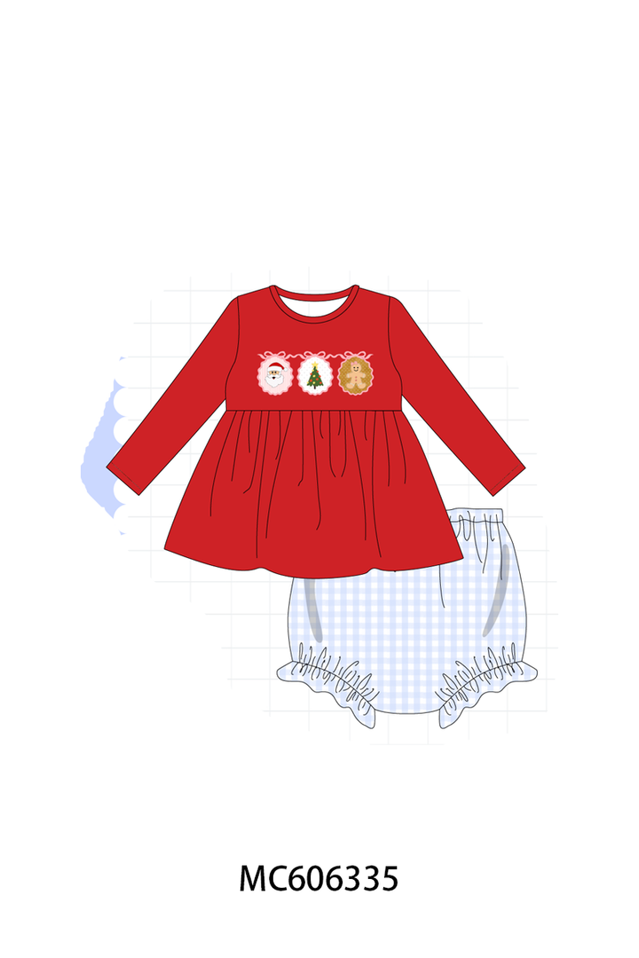 PO95 Red christmas santa tree gingerbread applique collection- ETA December