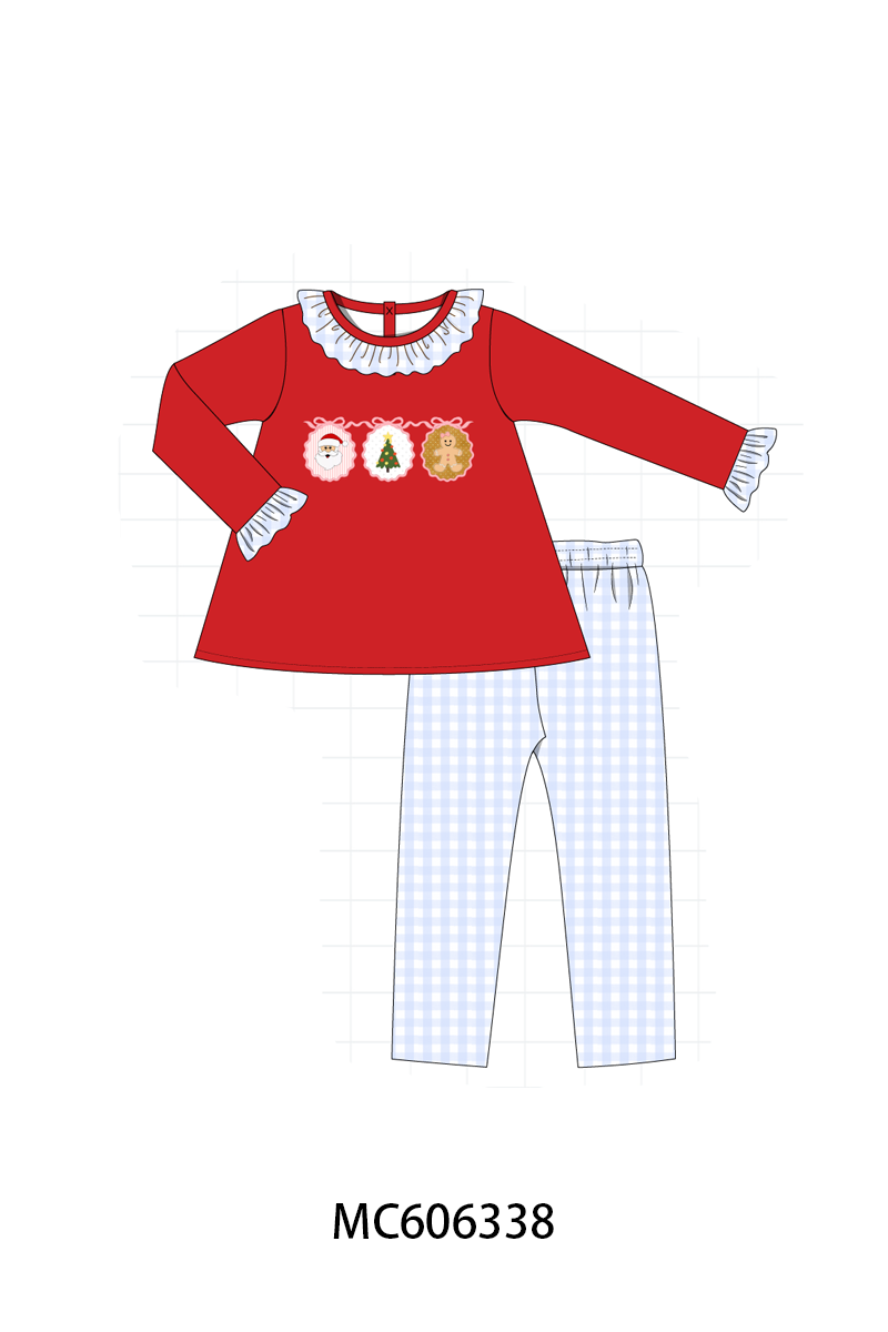 PO95 Red christmas santa tree gingerbread applique collection- ETA December