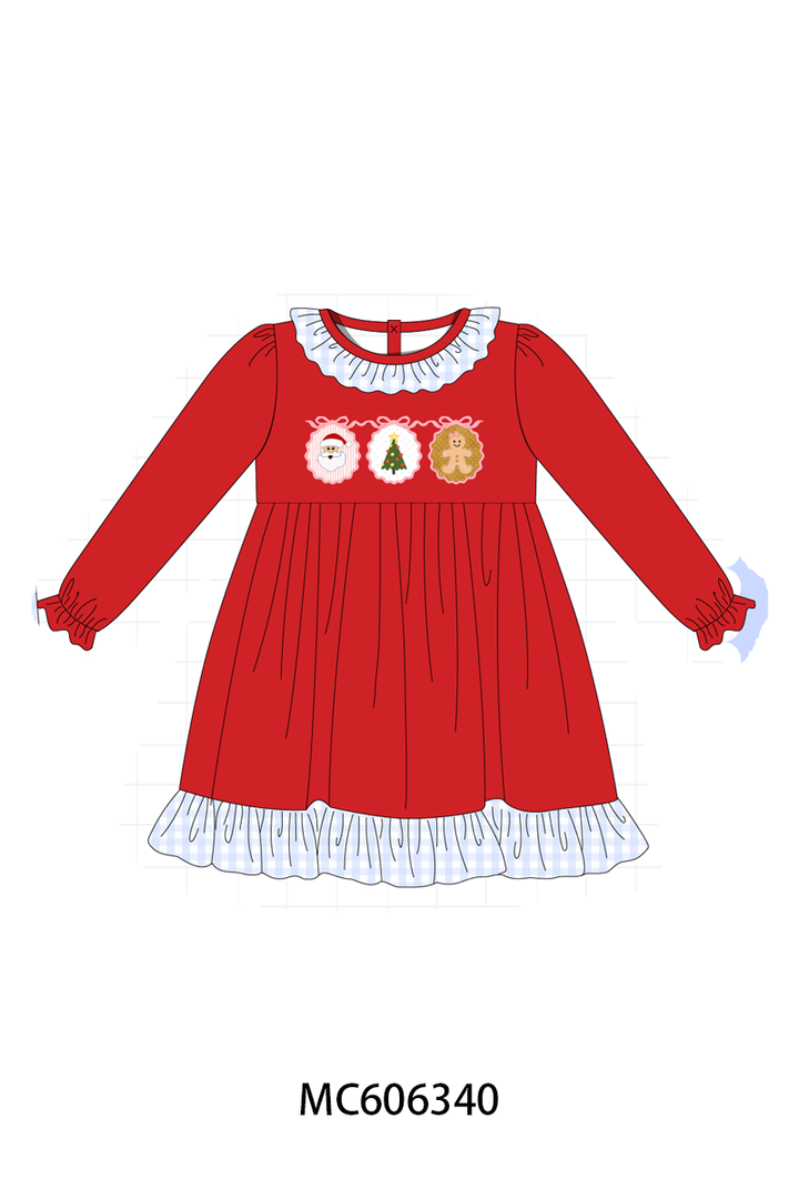 PO95 Red christmas santa tree gingerbread applique collection- ETA December