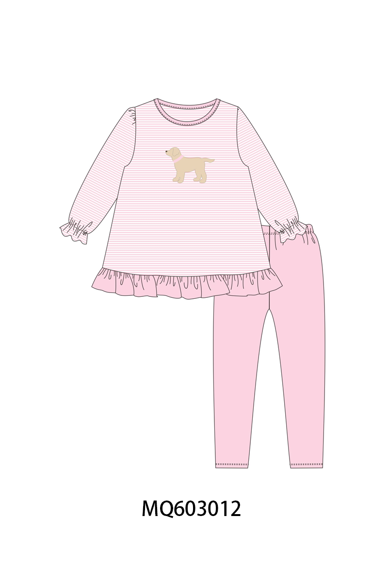PO84 Blue&pink puppy embroidery stripe collection- ETA Sept