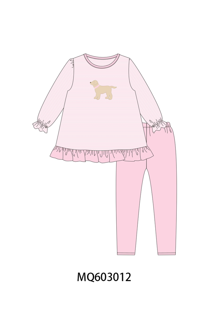 PO84 Blue&pink puppy embroidery stripe collection- ETA Sept