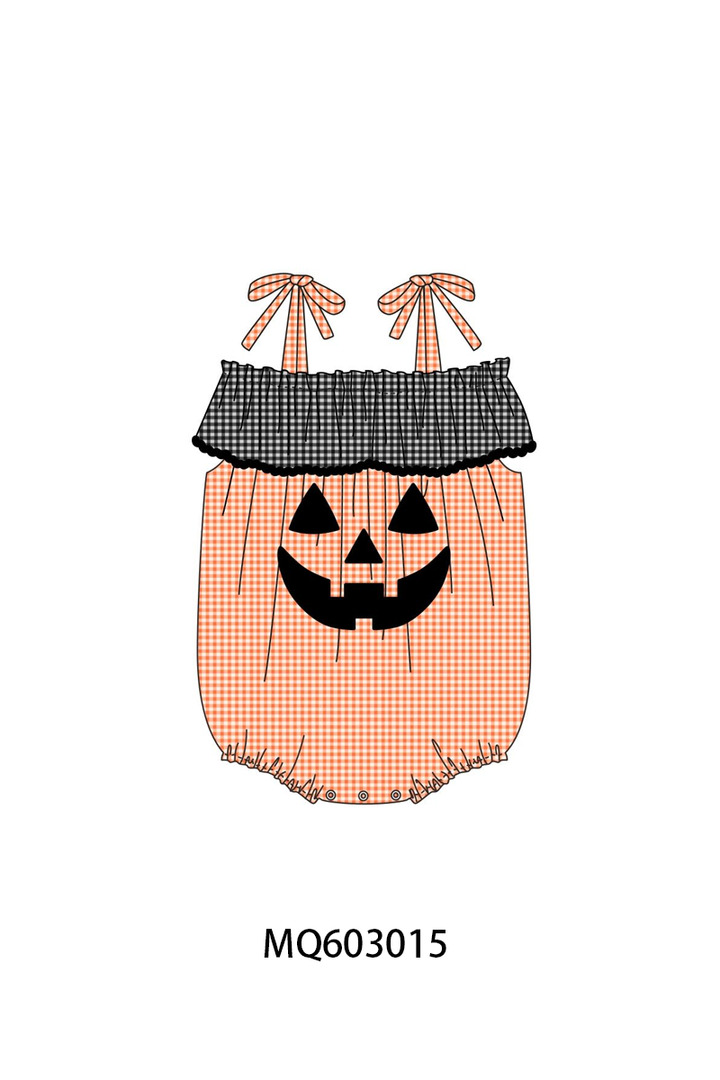 PO84 Orange halloween applique gingham collection- ETA Sept