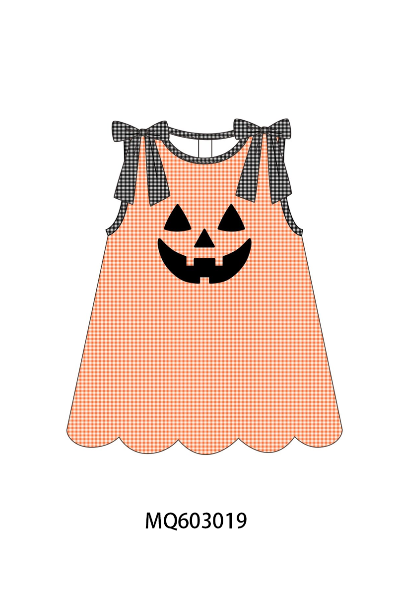 PO84 Orange halloween applique gingham collection- ETA Sept