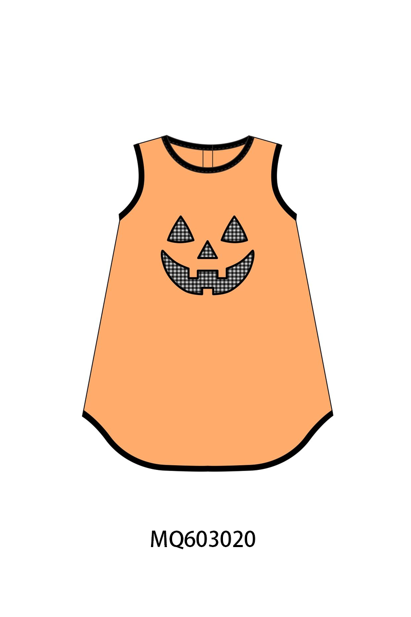 PO84 Orange halloween applique gingham collection- ETA Sept