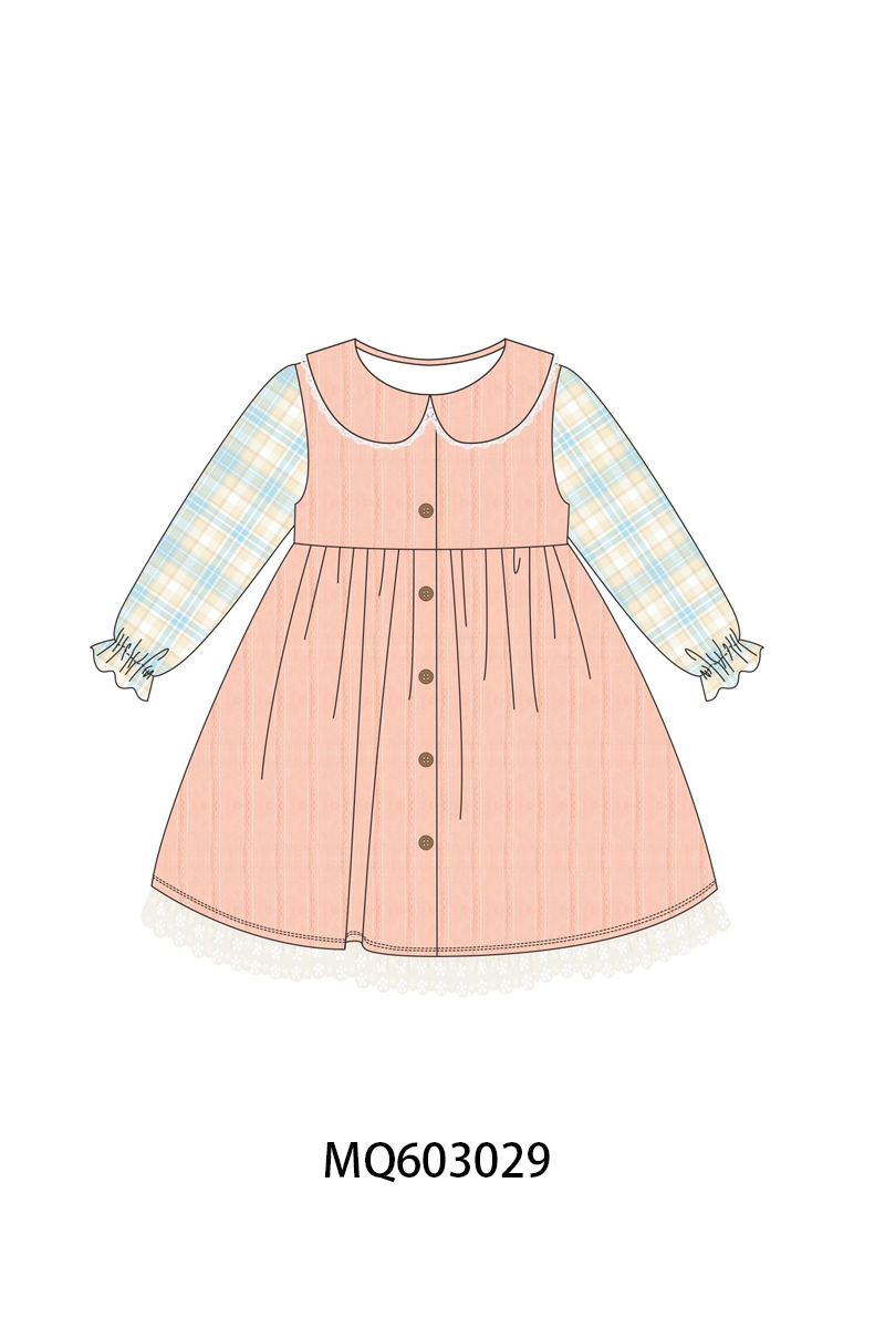 PO84 Coral pumpkin embroidery plaid collection- ETA Sept