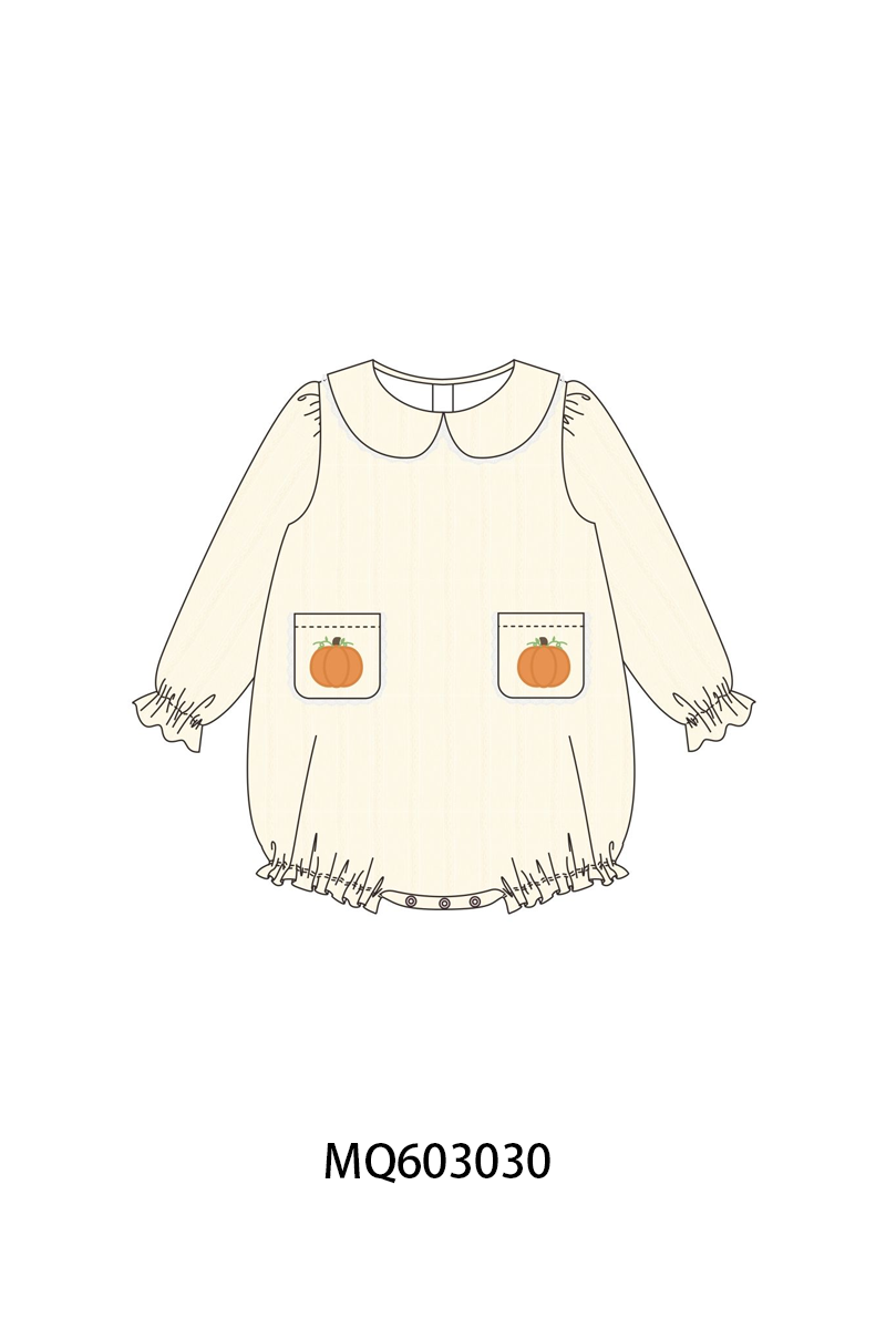 PO84 Beige pumpkin embroidery plaid collection- ETA Sept