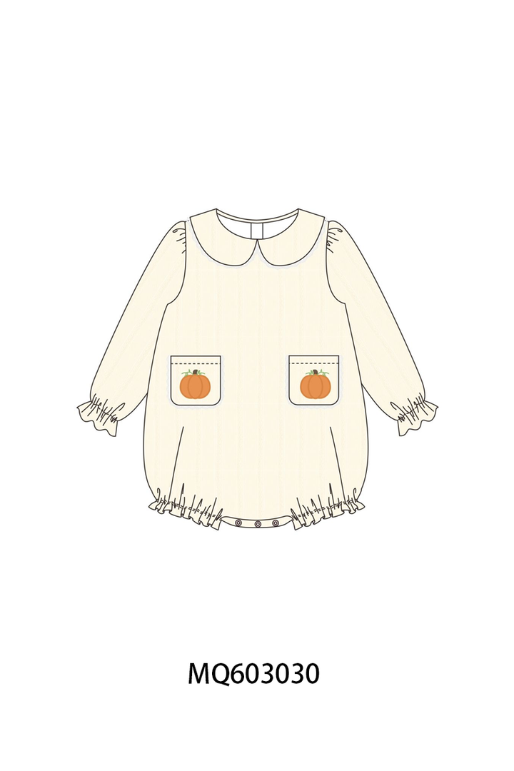 PO84 Beige pumpkin embroidery plaid collection- ETA Sept