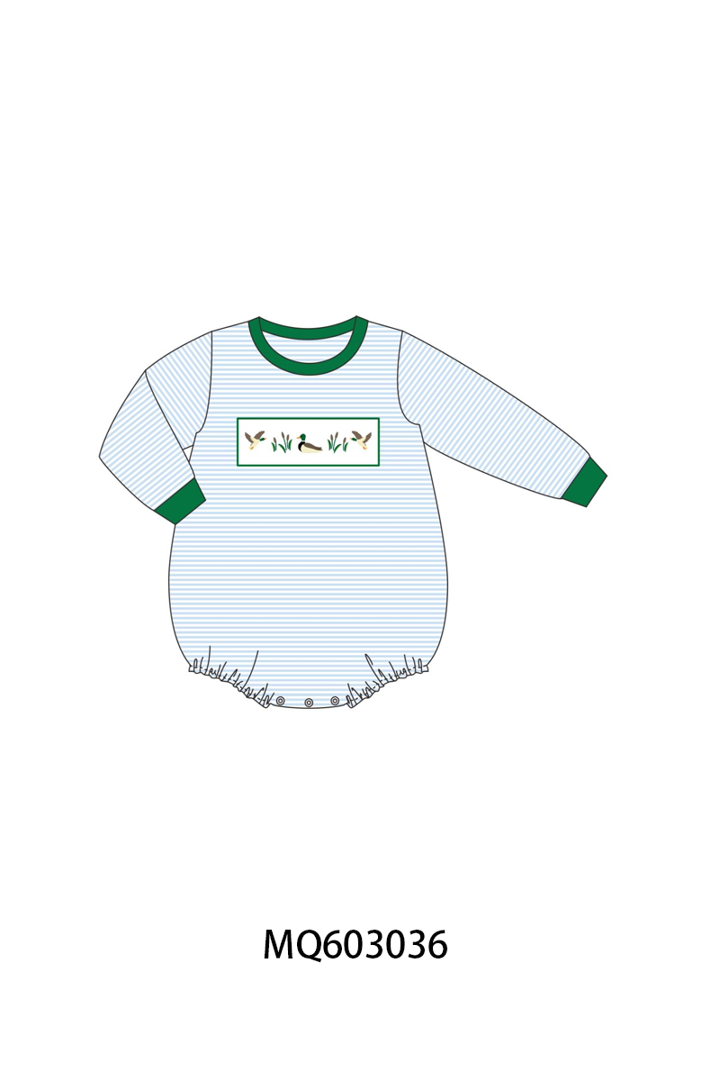 PO84 Green&pink duck embroidery stripe collection- ETA Sept