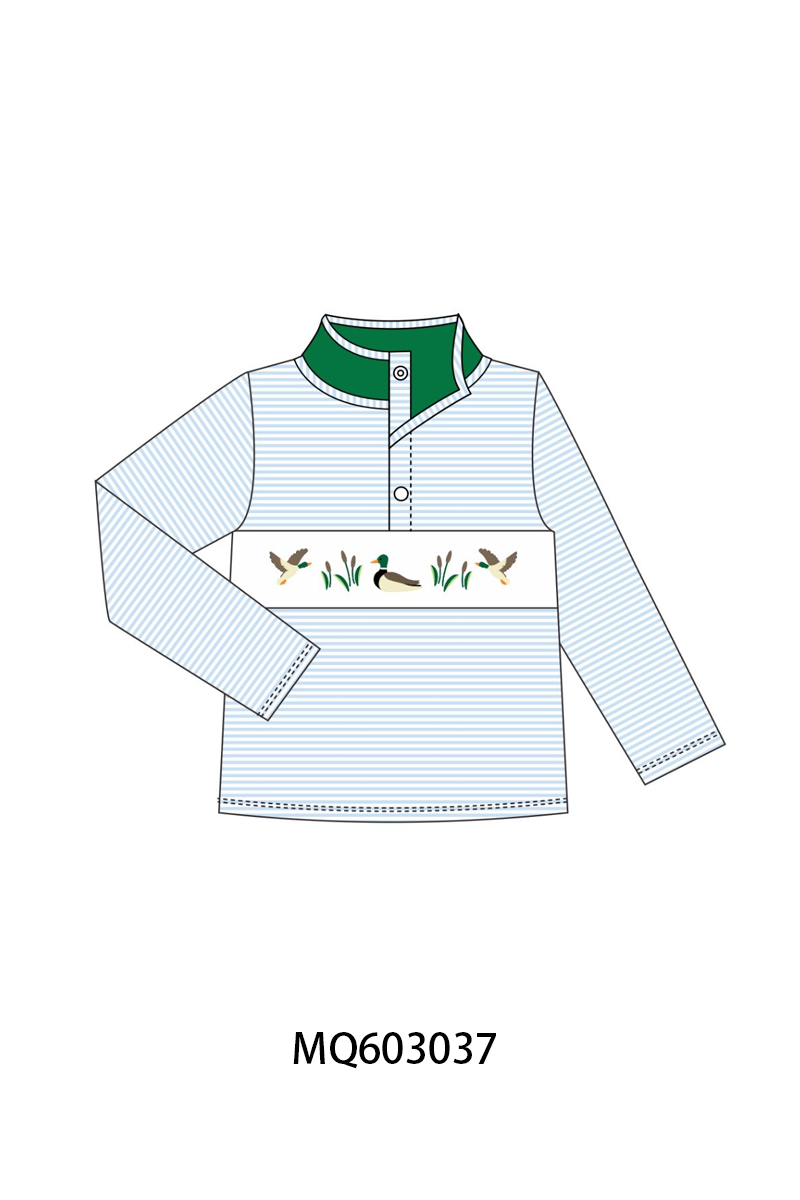 PO84 Green&pink duck embroidery stripe collection- ETA Sept