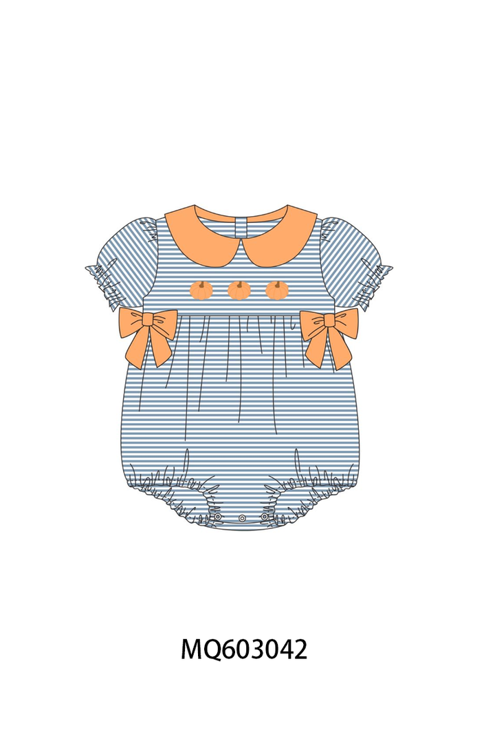 PO84 Teal pumpkin embroidery stripe ruffle collection- ETA Sept