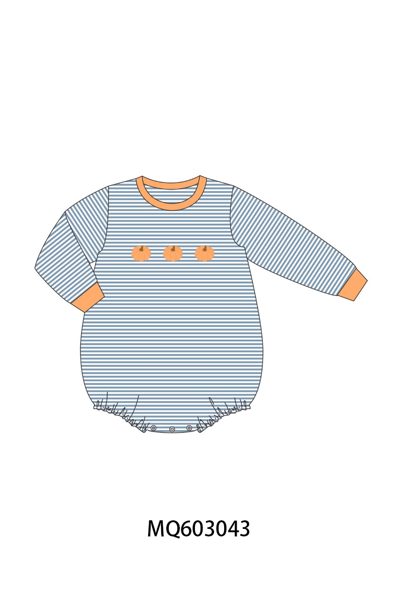 PO84 Teal pumpkin embroidery stripe ruffle collection- ETA Sept