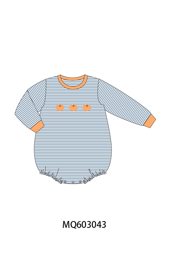 PO84 Teal pumpkin embroidery stripe ruffle collection- ETA Sept