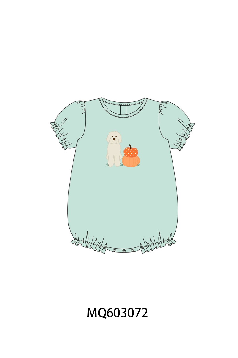 PO84 Green puppy pumpkin embroidery collection- ETA Sept