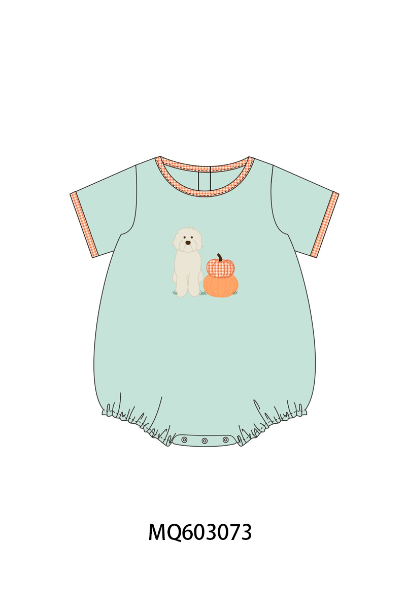 PO84 Green puppy pumpkin embroidery collection- ETA Sept